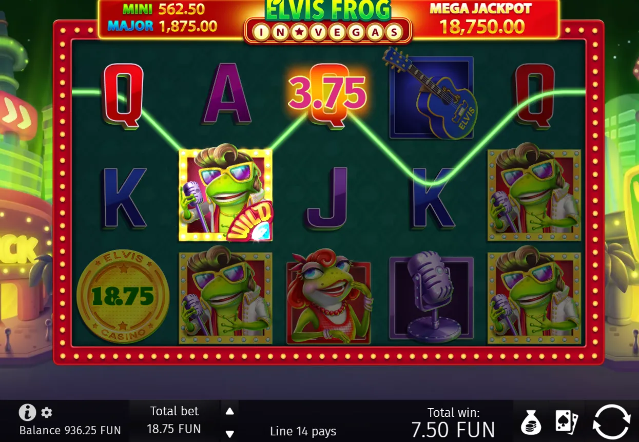 Elvis Frog in Vegas Slot