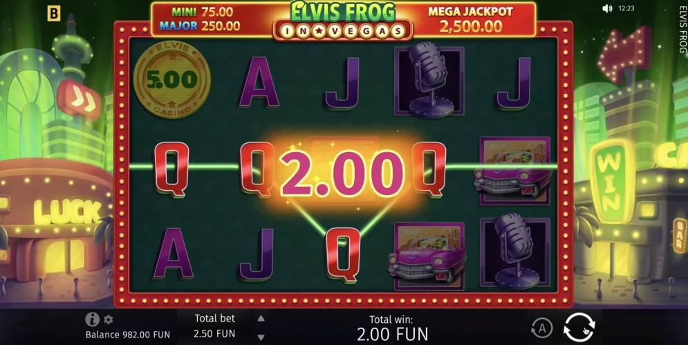 Elvis Frog in Vegas Slot