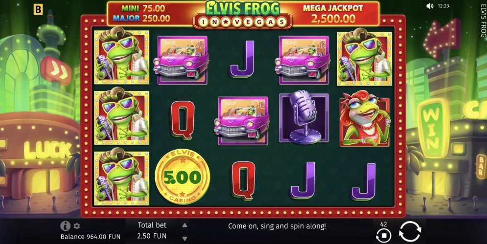 Elvis Frog in Vegas Slot
