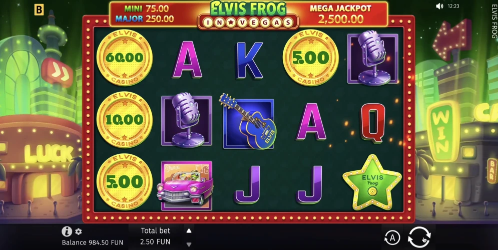 Elvis Frog in Vegas Slot